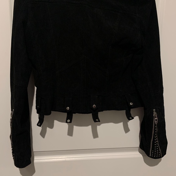 Blank NYC Suede Luxury No Limit Motorcycle "Moto" Style Jacket Black Studded S - Picture 16 of 16